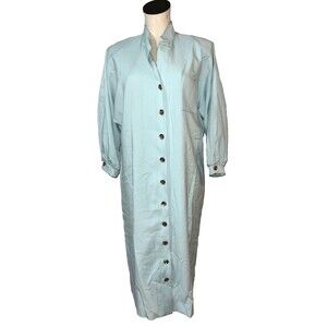 Hal Hardin Vintage Women's Crepe Midi Shirtdress size 16 Old Money Romantic
